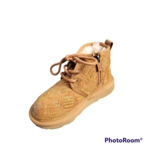 UGG Kids 2 Neumel II Graphic Stitch Boots Chestnut NWOB sz 11